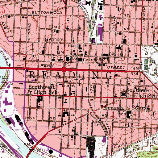 Topographic Map of Hopewell Mennonite Church, PA