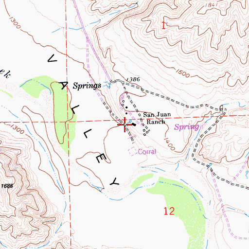 Topographic Map of San Juan Ranch, CA