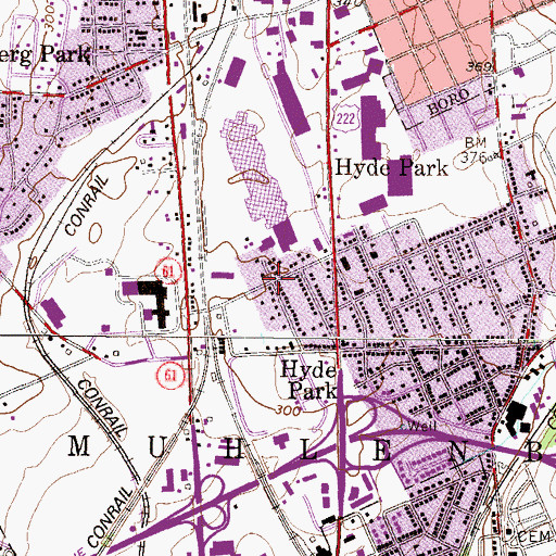 Topographic Map of Hyde Villa, PA