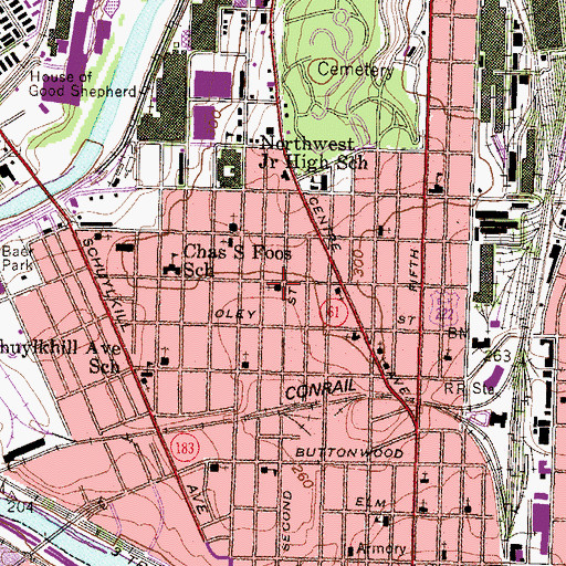 Topographic Map of Iglesia Bautista Bethania Church, PA