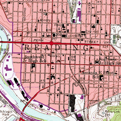 Topographic Map of Immanuel Evangelical Church, PA