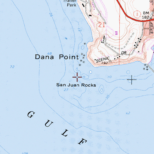 Topographic Map of San Juan Rocks, CA