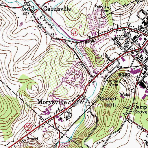 Topographic Map of Indian Springs Village, PA