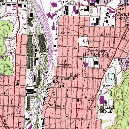 Topographic Map of Jackson Democratic and Social Club, PA