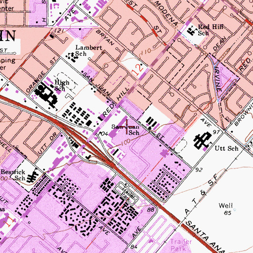 Topographic Map of San Juan Elementary School, CA