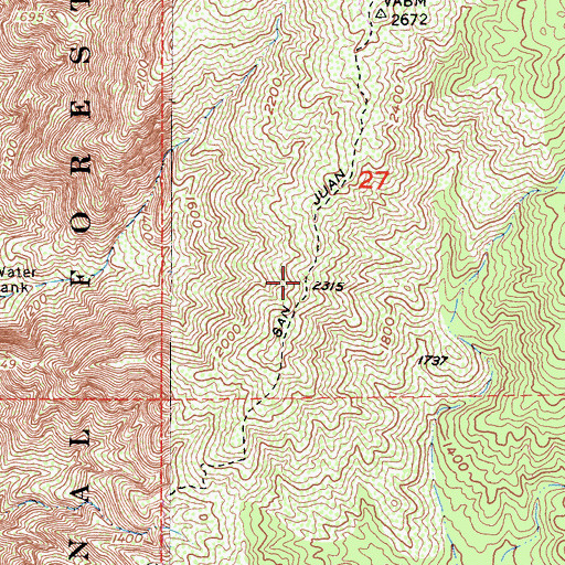 Topographic Map of San Juan Trail, CA