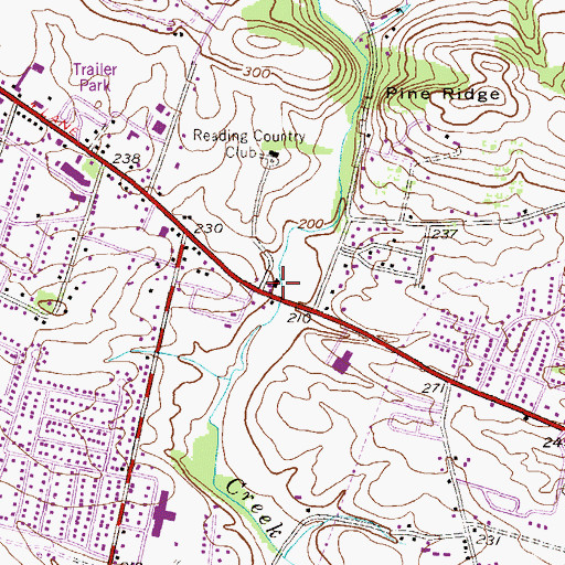 Topographic Map of John Bishop Mansion, PA