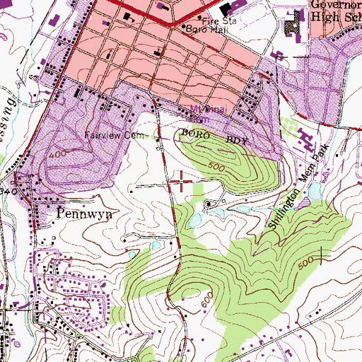 Topographic Map of John Paul II Center for Special Learning, PA