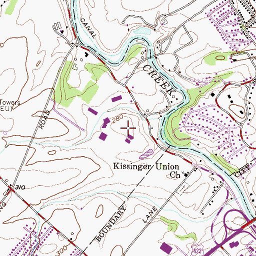 Topographic Map of Juniper House, PA
