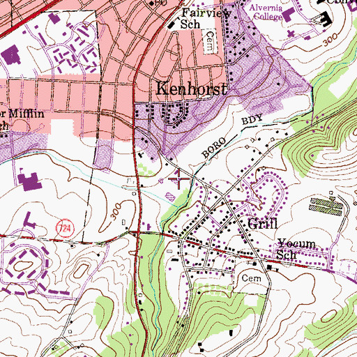 Topographic Map of Kengrill Recreation Center, PA