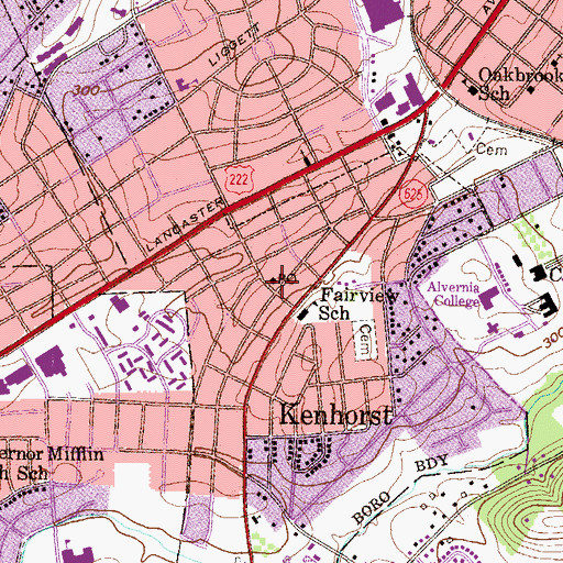 Topographic Map of Kenhorst Borough Hall, PA