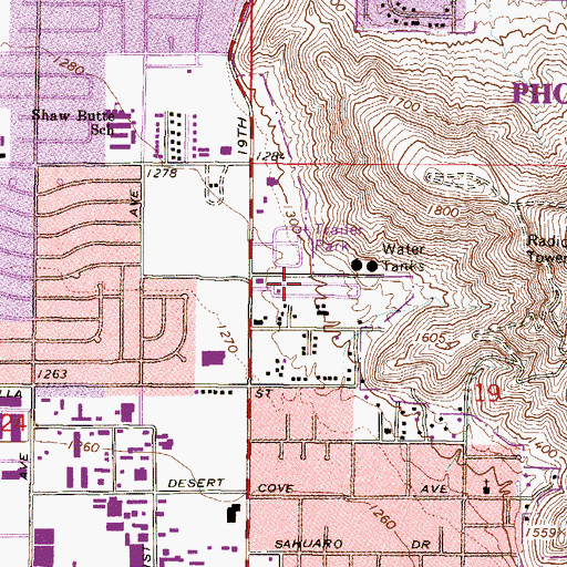 Topographic Map of Hi View Mobile Home Park, AZ