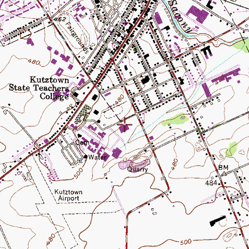 Topographic Map of Keystone Hall, PA