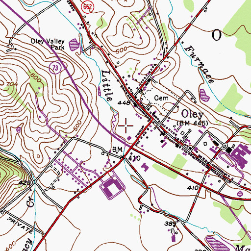 Topographic Map of Kings Plaza, PA