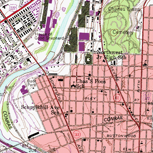 Topographic Map of Knights of Columbus Home, PA