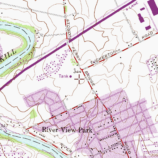 Topographic Map of Stoudts Ferry Bridge Playground, PA