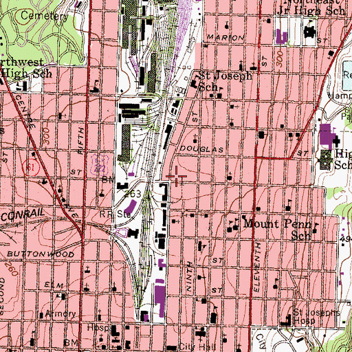 Topographic Map of Strand Theater (historical), PA