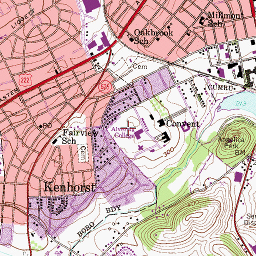 Topographic Map of Student Center, PA