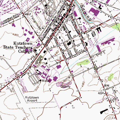 Topographic Map of Student Recreation Center, PA