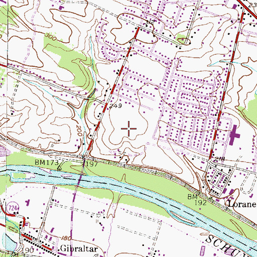 Topographic Map of Sunrise, PA