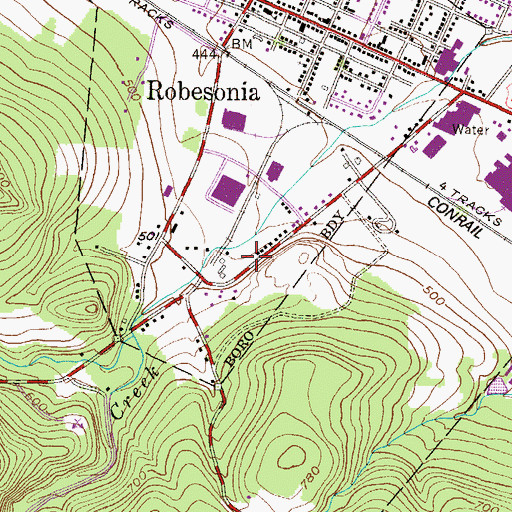 Topographic Map of Taylor Mansion, PA