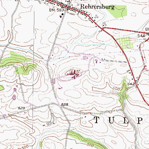 Topographic Map of Teen Challenge Training Center, PA