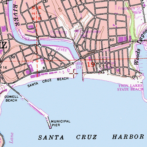 Topographic Map of San Lorenzo River, CA