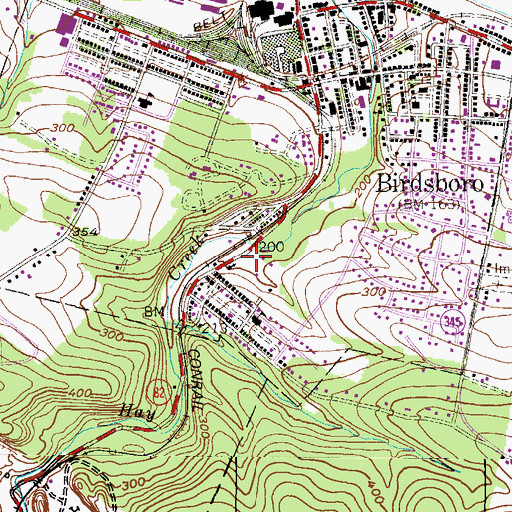 Topographic Map of Texas Ball Diamond, PA