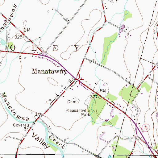 Topographic Map of The Bridge Inn, PA