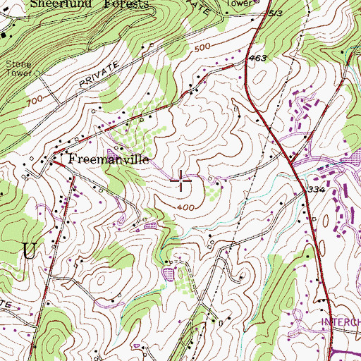 Topographic Map of The Heritage of Green Hills, PA