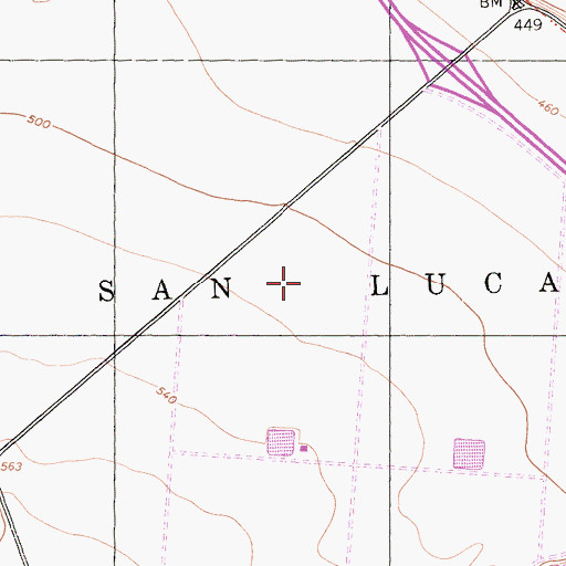 Topographic Map of San Lucas, CA