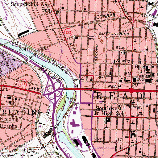 Topographic Map of The Orange Car, PA