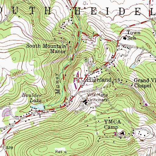 Topographic Map of Theresa Bell Hall, PA