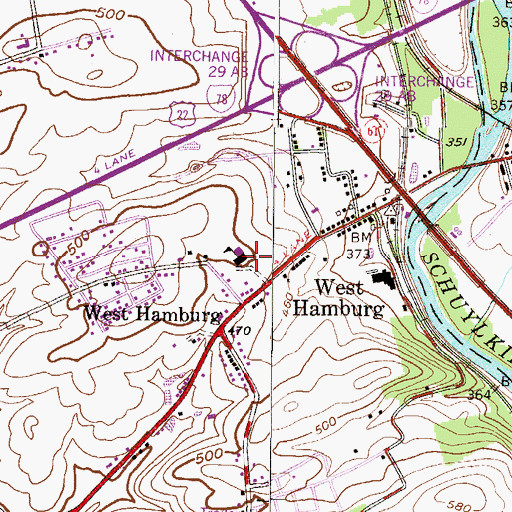 Topographic Map of Tilden Elementary School, PA