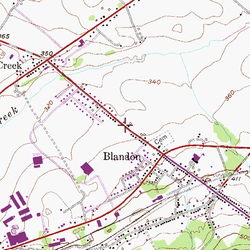 Topographic Map of Trinity Bible Fellowship Church, PA