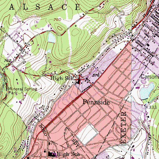 Topographic Map of Trinity Learning Center, PA