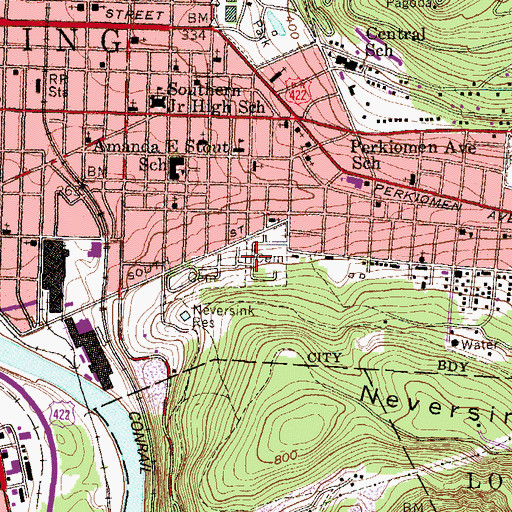 Topographic Map of Trinity Lutheran Cemetery, PA