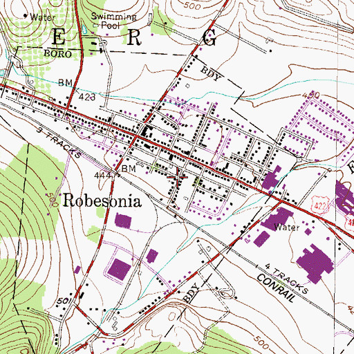 Topographic Map of Trinity Lutheran Church, PA