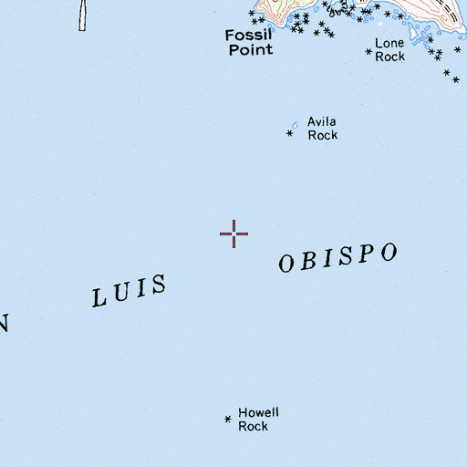 Topographic Map of San Luis Obispo Bay, CA