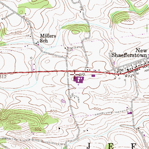 Topographic Map of Tulpehocken Area Junior-Senior High School, PA
