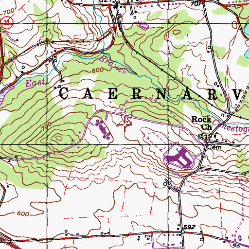 Topographic Map of Twin Valley Middle School, PA