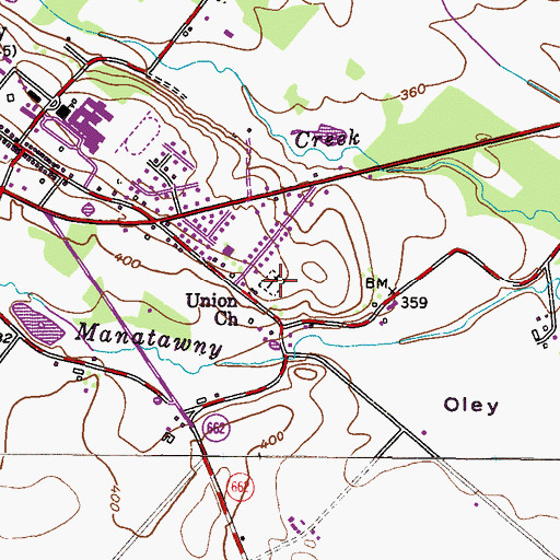 Topographic Map of Union Cemetery, PA