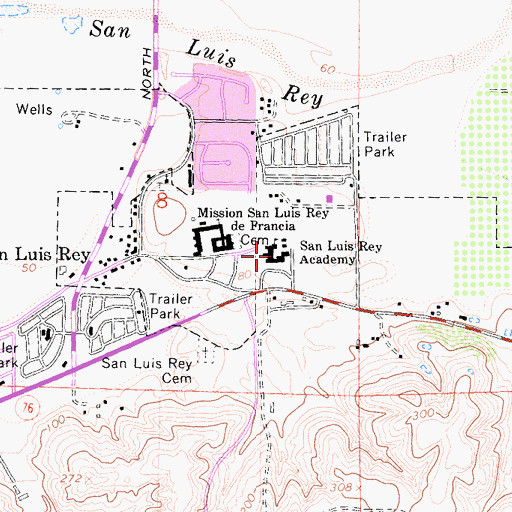Topographic Map of Old Mission Montessori School, CA