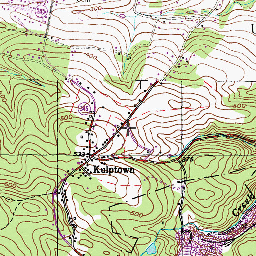 Topographic Map of Union Township Municipal Building, PA