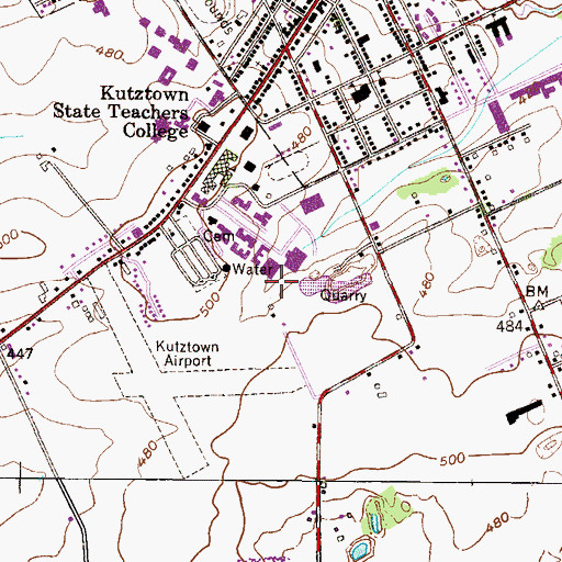 Topographic Map of University Place, PA