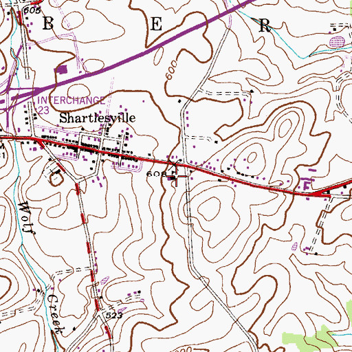 Topographic Map of Upper Bern Elementary School, PA