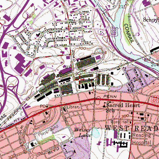 Topographic Map of VF Outlet, PA