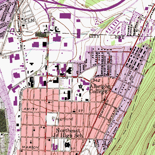 Topographic Map of Wachovia Theatre, PA