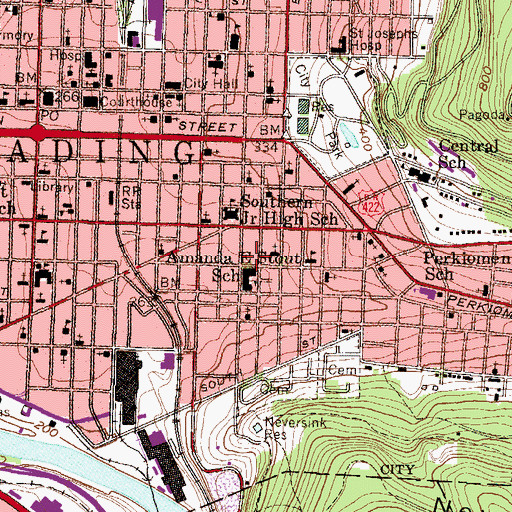 Topographic Map of Washington Fire Company Station 2, PA