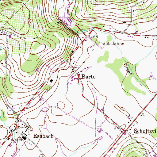 Topographic Map of Washington Township Municipal Building, PA